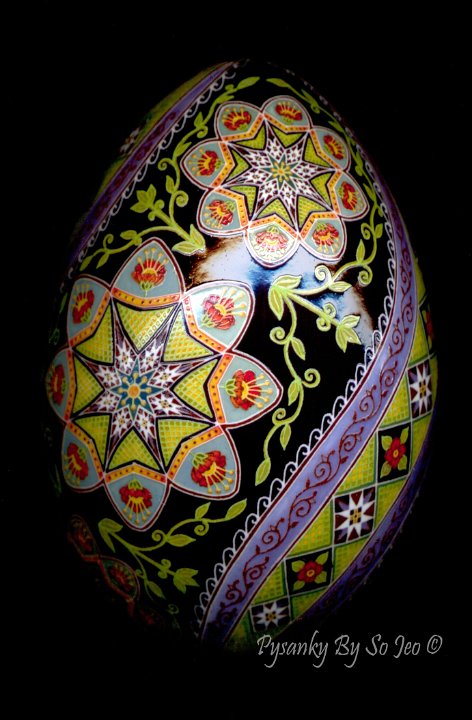 Ivys Starlight Garden Ukrainian Easter Egg Pysanky By So Jeo